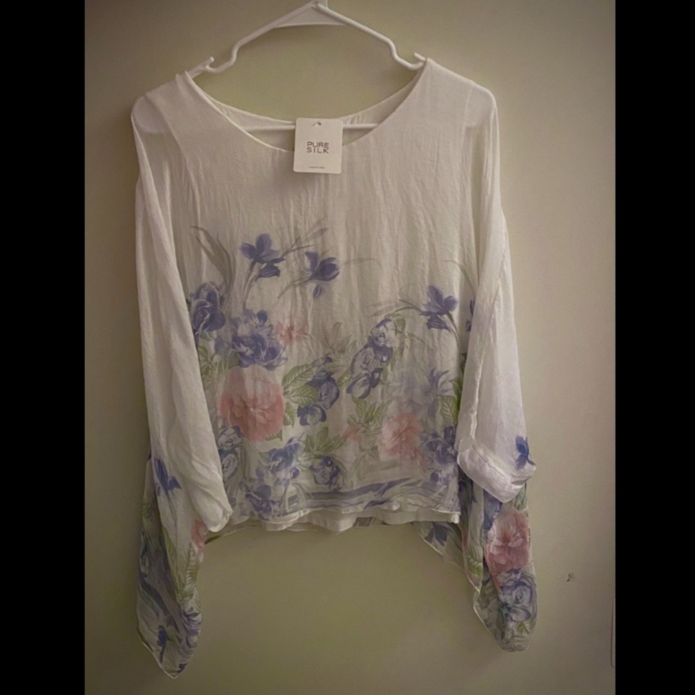 Elena Baldi Floral Silk Blouse